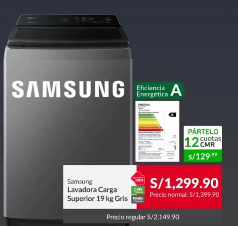Samsung - Lavadora Carga Superior 19 kg Gris