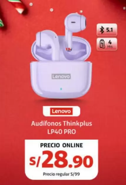 Lenovo - Audifonos Thinkplus LP40 PRO