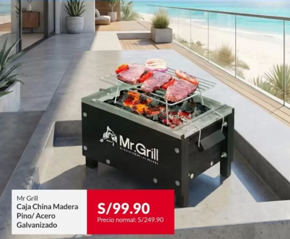 Caja China Madera Pino/ Acero Galvanizado