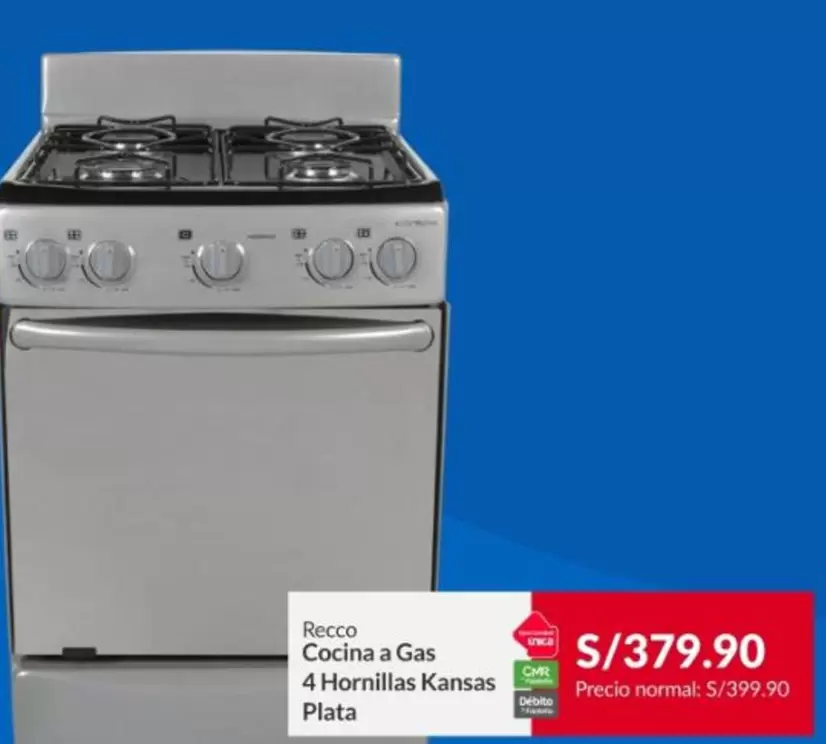 Recco - Cocina a Gas 4 Hornillas Kansas