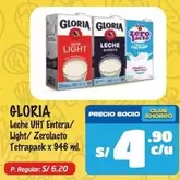 Gloria - Leche UHT Entera/ Light/Zerolacto