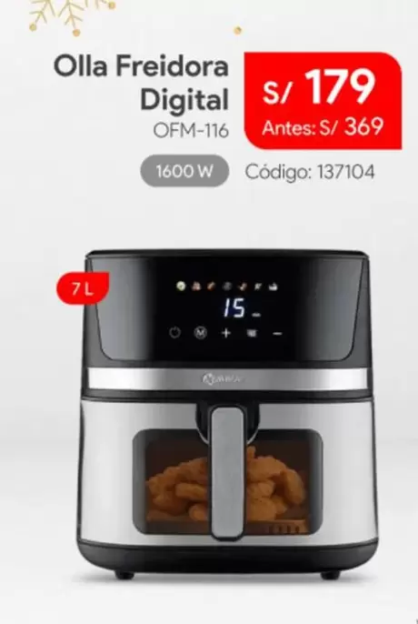 Olla Freidora Digital OFM-116