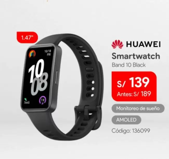 Huawei - Smartwatch Band 10 Black