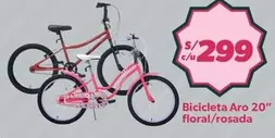 Aro - Bicicleta 20" floral/rosada