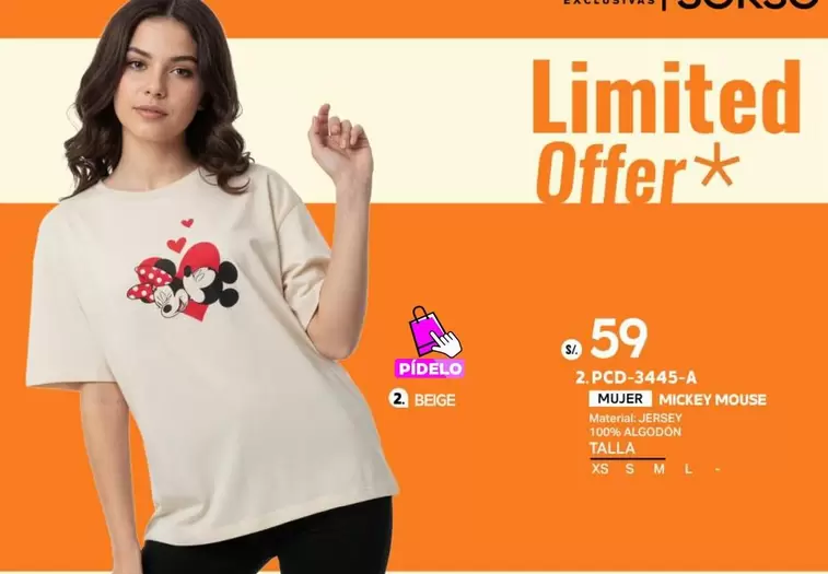 Mickey Mouse - PCD-3445-A MUJER MICKEY MOUSE