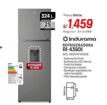 Indurama - REFRIGERADORA RI-439DI