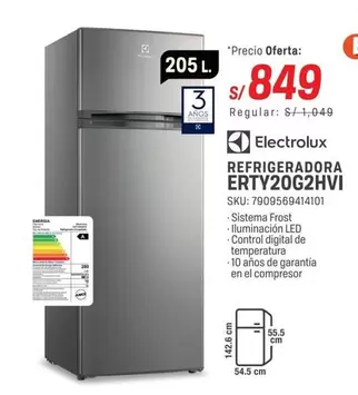 Electrolux - REFRIGERADORA ERTY20G2HVI