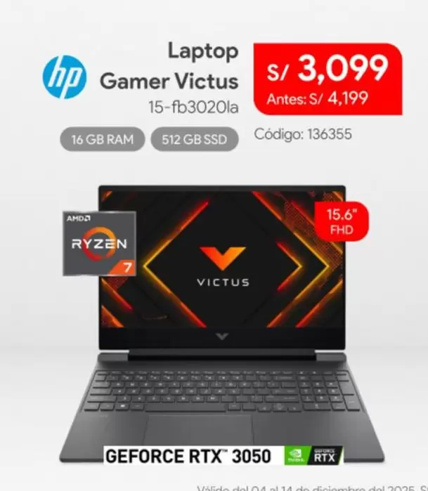 Hp - Gamer Victus 15-fb3020la