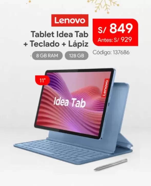 Lenovo - Tablet Idea Tab + Teclado + Lápiz