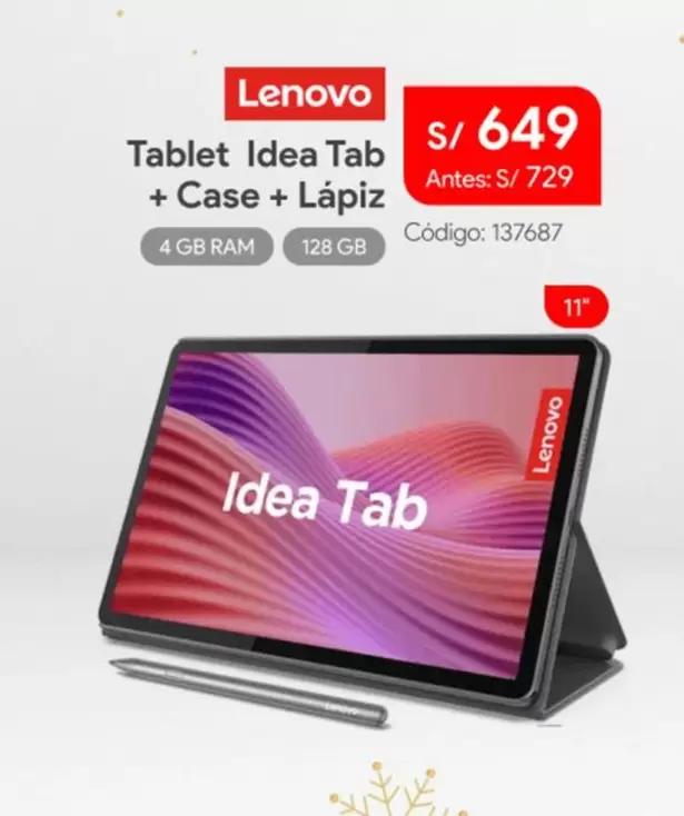 Lenovo - Idea Tab + Case + Lápiz