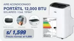 PORTÁTIL 12,000 BTU SOLAIR012 / Cod. 131847