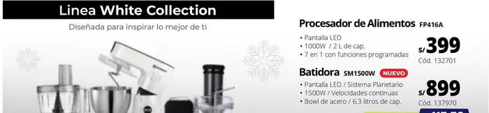 Procesador de Alimentos SM116A, Batidora SM1566W