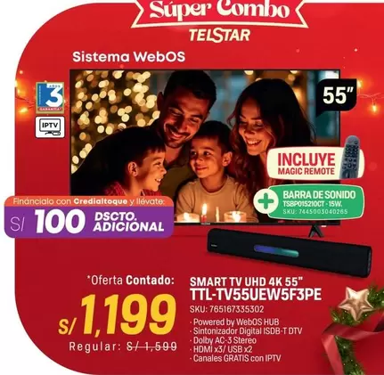 Smart - SMART TV UHD 4K 55" TTL-TV55UEW5F3PE