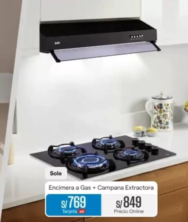 Sole - Encimera a Gas + Campana Extractora