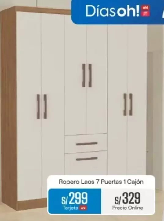 Ropero Laos 7 Puertas 1 Cajón