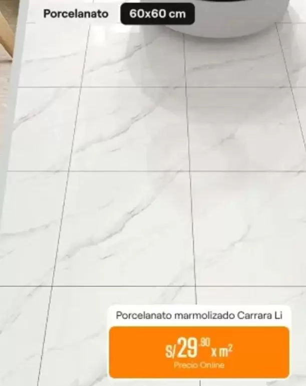 Porcelanato marmolizado Carrara LI