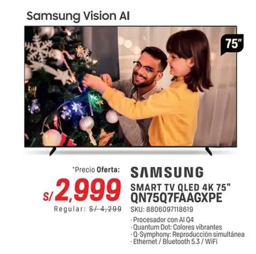 Samsung - SMART TV QLED 4K 75" QN75Q7FAAGXPE