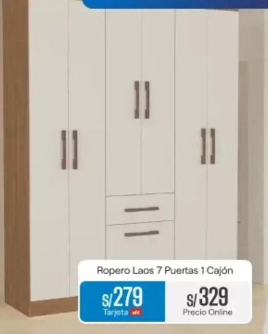 Ropero Laos 7 Puertas 1 Cajón