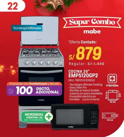 Mabe - COCINA 20 EMP5120GP2