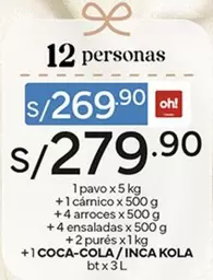 Inca Kola - pavo + cárnico + arroces + ensaladas + purés + COCA-COLA/INCA KOLA