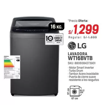 Lg - LAVADORA WT16BVTB