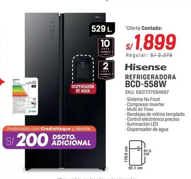 Hisense - REFRIGERADORA BCD-558W
