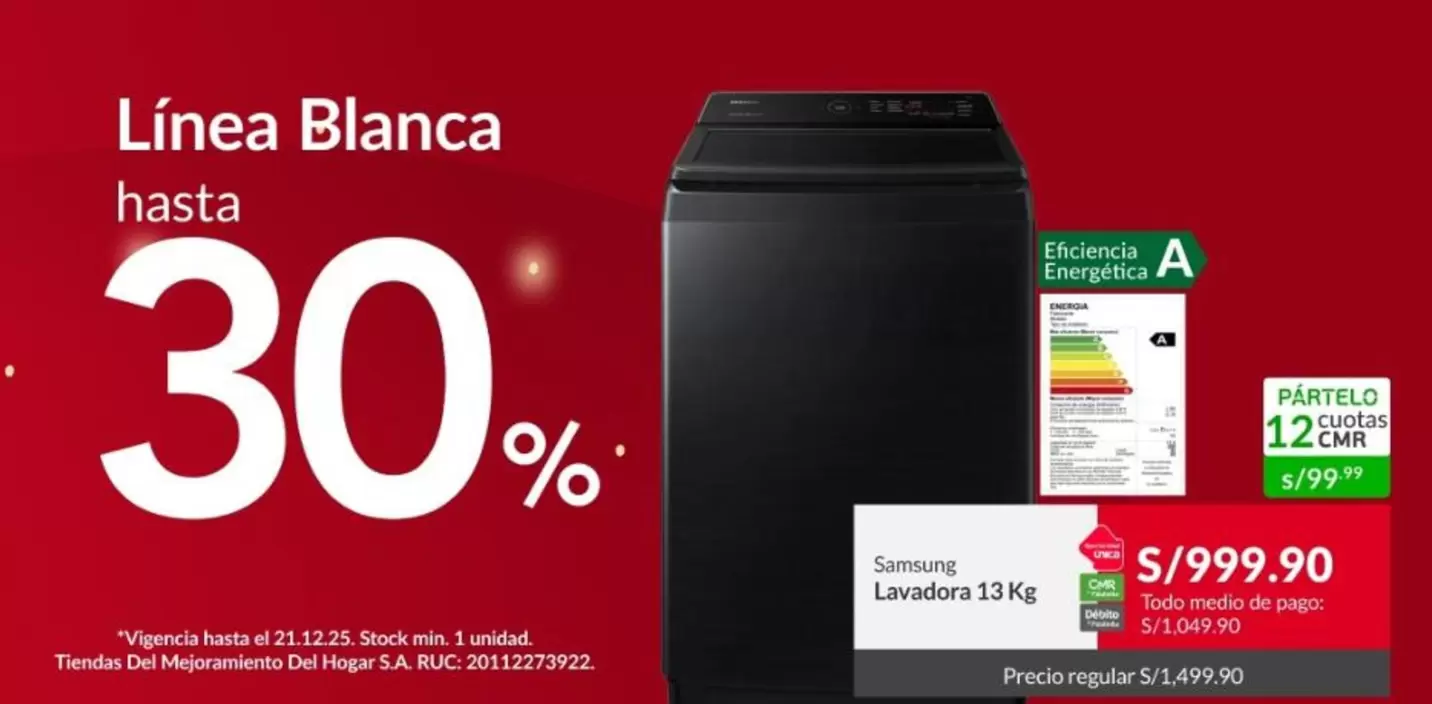 Samsung - Lavadora 13 Kg