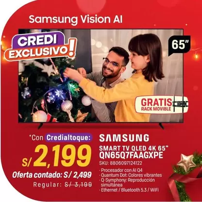 Samsung - SMART TV QLED 4K 65" QN65Q7FAAGXPE