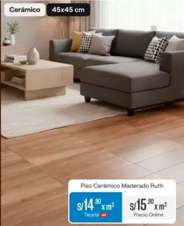 Piso Cerámico Maderado Ruth