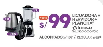 Imaco - LICUADORA + HERVIDOR + PLANCHA