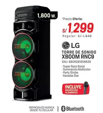 Lg - TORRE DE SONIDO XBOOM RNC9
