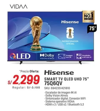 Hisense - SMART TV QLED UHD 75" 75Q6QV