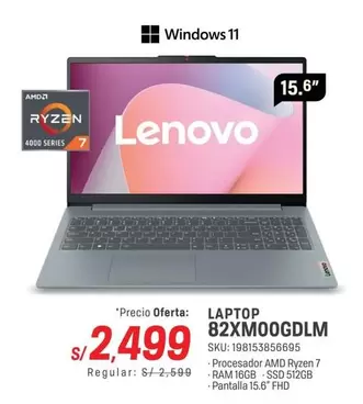Lenovo - LAPTOP 82XM00GDLM