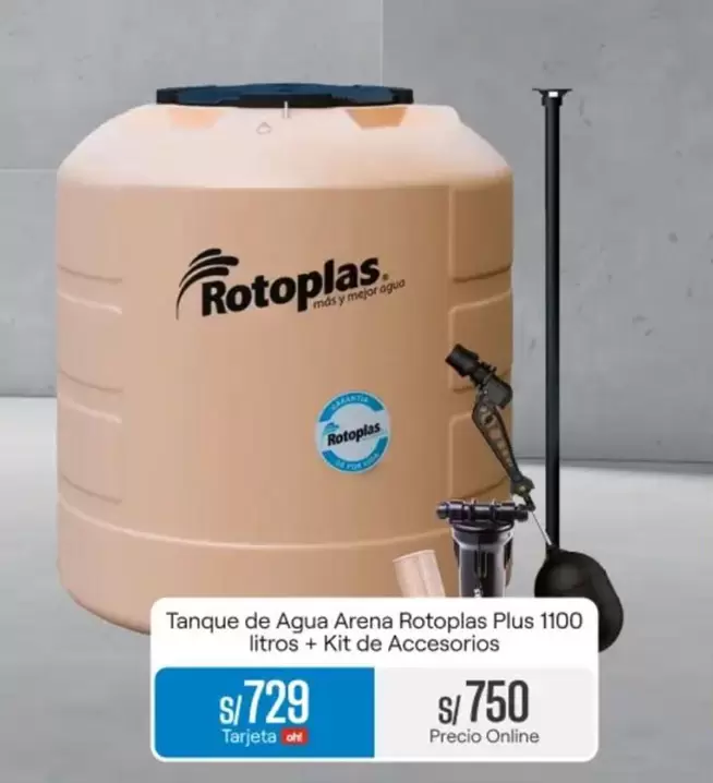 Rotoplas - Agua Arena Plus 1100 litros + Kit de Accesorios