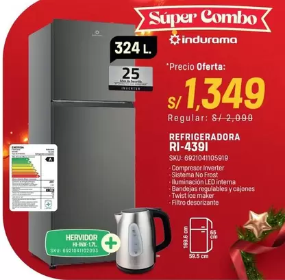 Indurama - REFRIGERADORA RI-4391