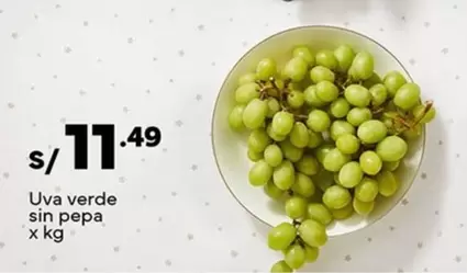 Uva verde sin pepa