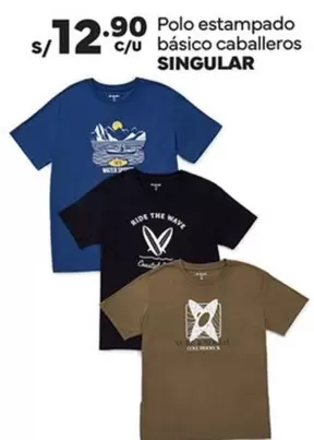 Polo estampado básico caballeros