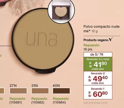 Una - Polvo compacto nude