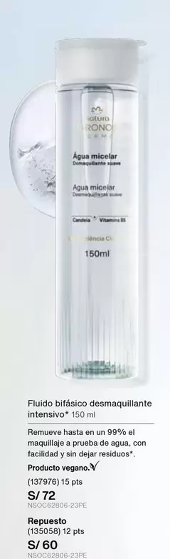 Natura - Fluido bifásico desmaquillante intensivo