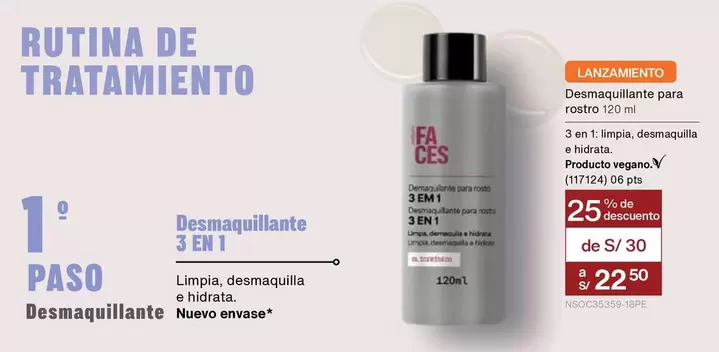 Faces - Desmaquillante 3 EN 1