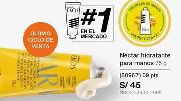 Ekos - Néctar hidratante para manos 75 g