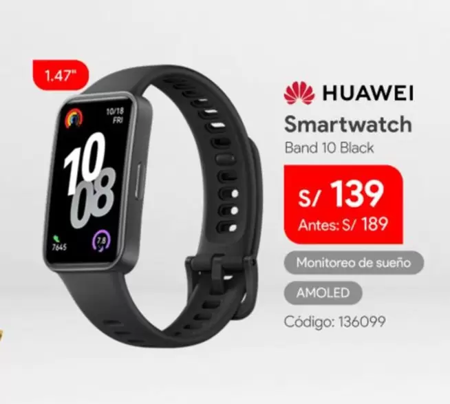 Huawei - Smartwatch Band 10 Black