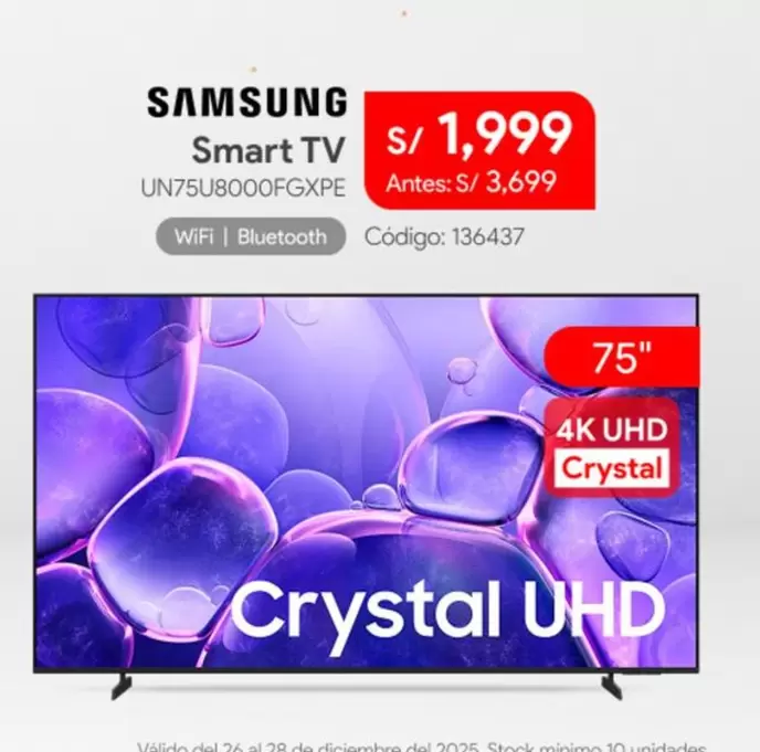Samsung - Smart TV UN75U8000FGXPE