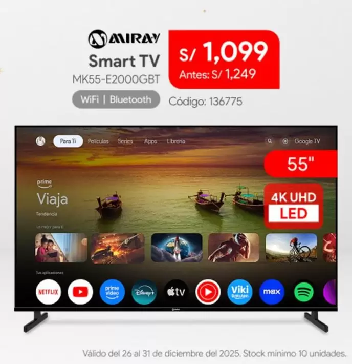 Miray - Smart TV MK55-E2000GBT
