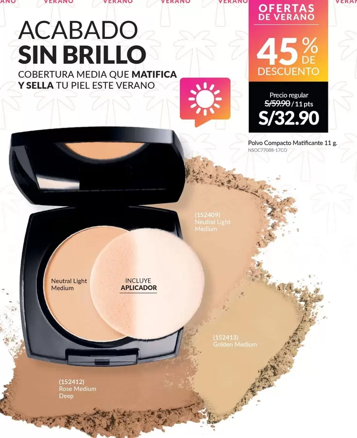 Piel - Polvo Compacto Matificante 11 g.