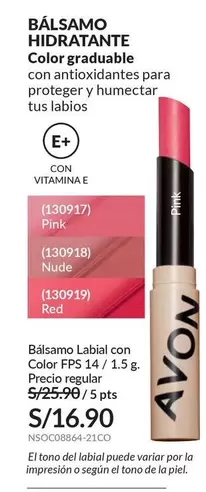 Avon - BÁLSAMO HIDRATANTE Color graduable