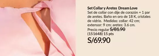 Oro - Set Collar y Aretes Dream Love