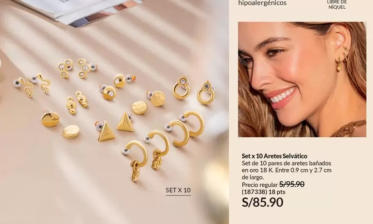 Oro - Set x 30 Aretes Selvático