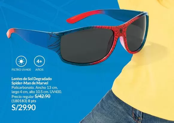 Marvel - Lentes de Sol Degradado Spider-Man