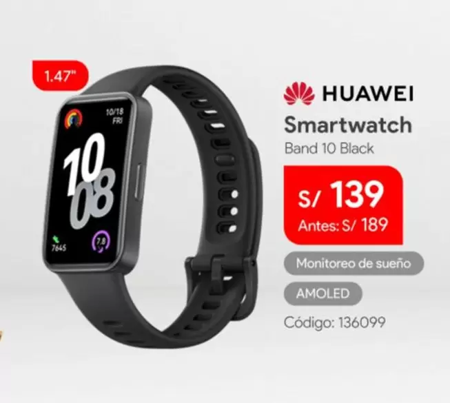 Huawei - Smartwatch Band 10 Black